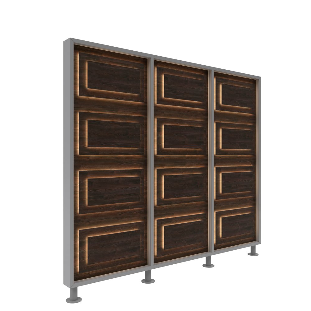 Перегородка 3-х секционная стандарт Pafos (Пафос) с подсветкой 1900х150х1650 мм