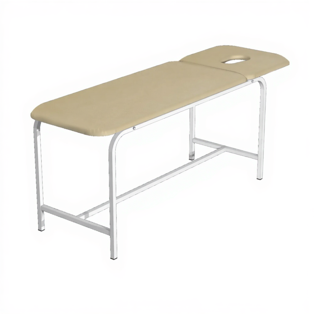 Стол массажный СМ-2 (1950х600х750) (кожзам Эконом бежевый, каркас белый)