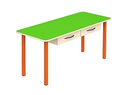 Стол детский 2-местный с ящиками "цветной" 3 г/р