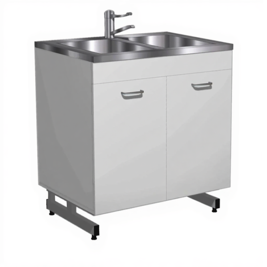 Стол-мойка СТм-202 «Премиум» 800 (корпус ЛДСП серый, каркас серый)