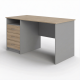 Стол рабочий СрТ-13 (1400х700х750) с тумбой (корпус ЛДСП серый, столешница ЛДСП дуб вотан)