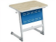 Стол 1-местный школьный 3-5 г/р "Логика" с наклоном столешницы 0-15° и перфорированным экраном (дуб "Бардолино"/синий, м/к белый)