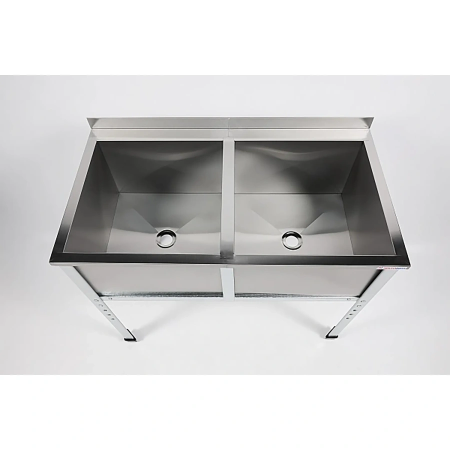 Ванна моечная двухсекционная с бортом ВМС-2/4-Б-ЭЦ