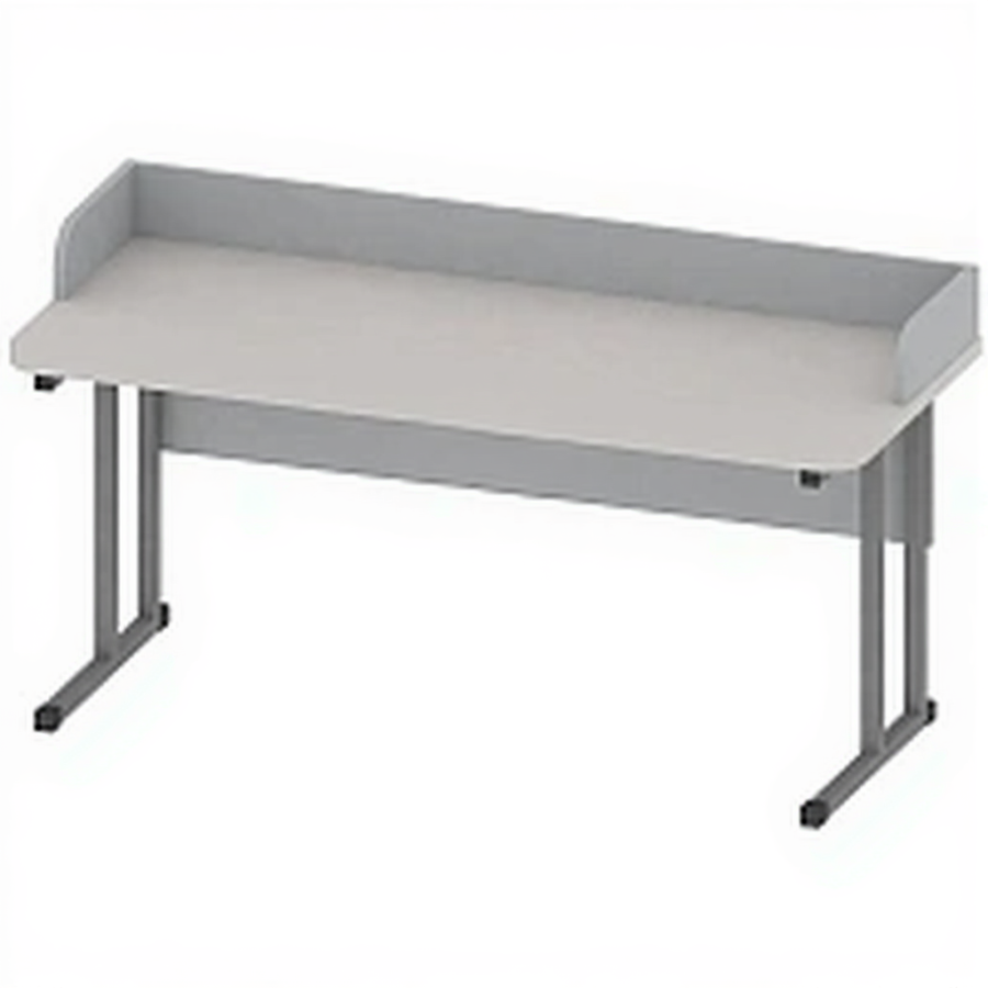 Стол 2-местный лабораторный с бортом регулируемый, ростовая группа 2-7, ПР-ШП-3-1, серый