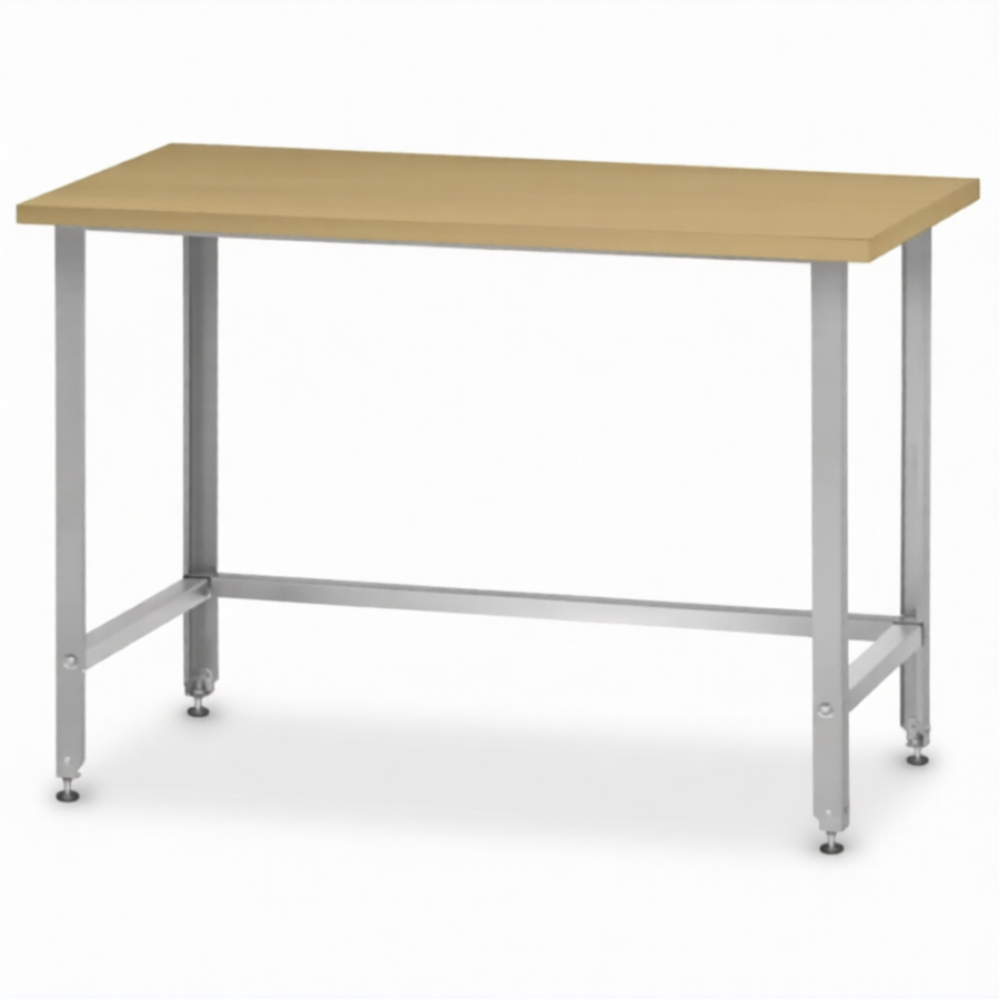 Стол кондитерский СПРн 860х1200х600 «Norma Ral» бук/40 (полка-обвязка сварная; ножка проф., тр. 40)